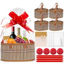 Cesta de presente Mapaim, pacote com 4 pacotes, embalagem de celofane e cartões Cesta de presente Mapaim, pacote com 4 pacotes, embalagem de celofane e cartões
