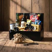 Cesta de Presente Momento Happy Hour com Cerveja Artesanal, Long Neck e Snacks Gourmet