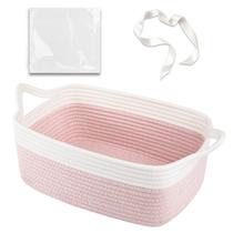 Cesta de presente OIAHOMY Small Woven Rope para chá de bebê cinza