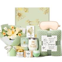 Cesta de Presente Oprever Kit de Spa para Autocuidado com Manta Cesta de Presente Oprever Kit de Spa para Autocuidado com Manta