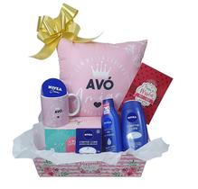 Cesta de Presente Para Avó Vó Almofada E Caneca + Kit Nivea Cesta de Presente Para Avó Vó Almofada E Caneca + Kit Nivea