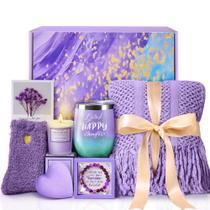 Cesta de Presente Spa de Lavanda MADDIFY com Manta e Copo Térmico