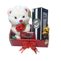 Cesta de Presente Times de Futebol com Urso, Copo de Chopp e Chocolates