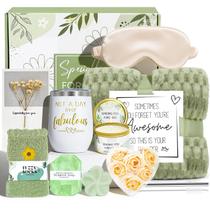 Cesta de presentes, conjunto de spa de aniversário RidaAfri com cobertor e copo