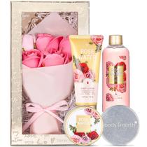 Cesta de Presentes de Spa BODY & EARTH para Mamãe - Aroma de Rosa - 5 Peças