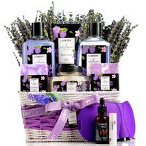 Cesta de presentes de spa LOVERY Lavender & Lilac com sabonete e bomba de banho
