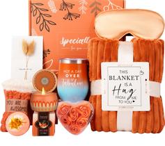 Cesta de presentes Haibeot Fall com vela, cobertor e spa para mulheres