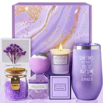 Cesta de presentes LE CADEAU Lavender Spa Set com copo e vela