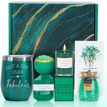 Cesta de presentes WECURATED Emerald Green Spa para mamãe e esposa Cesta de presentes WECURATED Emerald Green Spa para mamãe e esposa