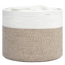 Cesta de Ropa Goodpick de Cuerda de Algodón 40x35 cm Marrón Claro