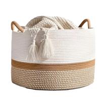 Cesta De Roupa Dobrável De Corda De Algodão, Organizador Portátil Multiuso Para Quarto E Banheiro Cesta De Roupa Dobrável De Corda De Algodão, Organizador Portátil Multiuso Para Quarto E Banheiro