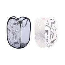 Cesta De Roupa Dobrável De Grande Capacidade Em Nylon Com Estampa De Desenho Para Armazenamento De