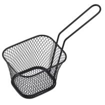 Cesta De Servir Batata Para Fritadeira Metal Preto Com Alça