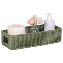 Cesta de vime de armazenamento UPINFREE verde decorativa impermeável