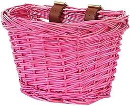 Cesta de vime para bicicletas infantis EIRONA rosa para bicicletas de 12-16 polegadas