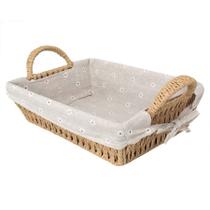 Cesta Decorativa Acafate de Fibra Natural e Forro - 32x26x8cm - 1 unidade - Rizzo