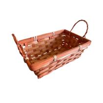 Cesta Decorativa de Bambu Retangular com alça - Vermelho - 22cm - 1 unidade - Cromus - Rizzo Cesta Decorativa de Bambu Retangular com alça - Vermelho - 22cm - 1 unidade - Cromus - Rizzo