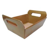 Cesta Decorativa de Papel Cartão Dourado