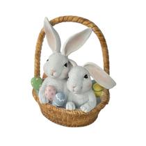 Cesta decorativa de páscoa coelhos - ovos