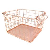 Cesta Decorativa em Metal Cobre Rose Gold com Alças 25cm ZL0059 BTC