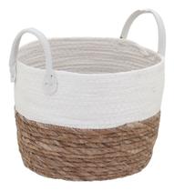 CESTA DECORATIVA ORGANIZADORA CACHEPÔ PONESO FIBRA 20x25x25cm BRANCO