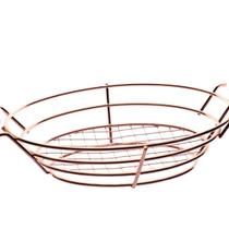 Cesta decorativa oval rose com alças art house