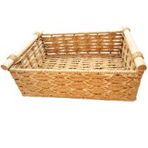 Cesta Decorativa Veredas de Fibra Natural com Alça de Madeira - 25x15x8,1cm - 1 unidade - Rizzo Cesta Decorativa Veredas de Fibra Natural com Alça de Madeira - 25x15x8,1cm - 1 unidade - Rizzo