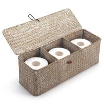 Cesta DECRAFTS de pasto marino 42 cm x 14 cm x 14 cm con tapa Cesta DECRAFTS de pasto marino 42 cm x 14 cm x 14 cm con tapa
