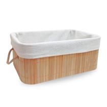 Cesta Desmontável Multiuso Bambu 38x28cm Alça Organizadora Mundiart