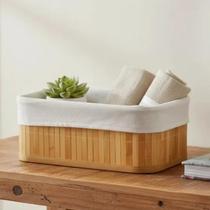 Cesta Desmontável Multiuso Bambu 38x28cm Alça Organizadora Mundiart Cesta Desmontável Multiuso Bambu 38x28cm Alça Organizadora Mundiart