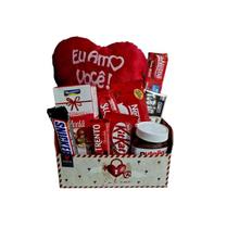Cesta Dia Dos Namorados, Chocolate + Coração Pelúcia Presente Cesta Dia Dos Namorados, Chocolate + Coração Pelúcia Presente