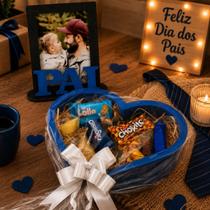 Cesta Dia dos Pais Formato Coração Premium com Chocolates Sortidos e Porta Retrato Cesta Dia dos Pais Formato Coração Premium com Chocolates Sortidos e Porta Retrato