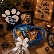 Cesta Dia dos Pais Pet Chocolate e Porta Retrato Presente Ideal para Amantes de Animais - Universo Club