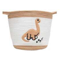 CESTA DINO 29x29x29 CM BEGE/BRANCA POLIESTER LYOR CESTA DINO 29x29x29 CM BEGE/BRANCA POLIESTER LYOR