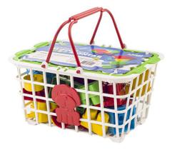 Cesta Divertida Blocos Montar Didático 26pçs Infantil Alça Cesta Divertida Blocos Montar Didático 26pçs Infantil Alça