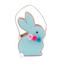 Cesta em Feltro Coelho Sentado Com Flores Azul G - 1 unidade - Cromus - Rizzo Cesta em Feltro Coelho Sentado Com Flores Azul G - 1 unidade - Cromus - Rizzo