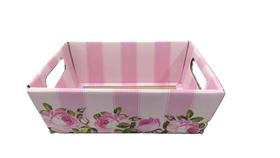 Cesta em papel kraft estampada tam me 23x16x8cm Cesta em papel kraft estampada tam me 23x16x8cm