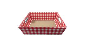 Cesta em papel kraft estampado tam g (33x23x10cm)