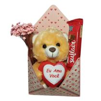 Cesta Envelope Presente Criativo Urso Flor e Chocolate Cesta Envelope Presente Criativo Urso Flor e Chocolate