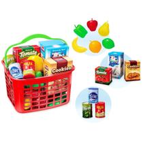 Cesta Feirinha Com Acessórios Mercadinho Infantil - Usual Brinquedos