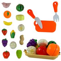 Cesta Frutas Legumes Brinquedo Infantil Interativo 19 Peças Castela