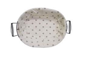 Cesta Fruteira de Mesa Oval Aramada com Alça e Forrada 31x23,8x11,5cm