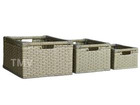 Cesta Gaveta Caixa Artesanal P, M e G Fibra Sintética-Cappuccino.