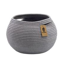 Cesta Goodpick Redonda de Cuerda de Algodón Gris 25x21 cm