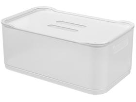 Cesta Grande Com Tampa Natural Fit Coza 30,5 X 18,5 X 12,4Cm Natural Coza