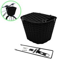 Cesta Grande Com Tampa Plástico P/ Bike Aro 26 Nylon Bike