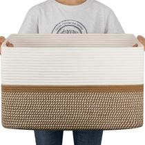Cesta grande de armazenamento de corda de algodão OIAHOMY 56x43x30cm