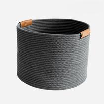 Cesta grande de tecido de algodão SOORXIEIN 38x38x28cm preta