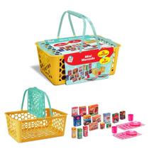 Cesta Infantil Mini Mercado c/ 26 Peças - Cardoso Cesta Infantil Mini Mercado c/ 26 Peças - Cardoso