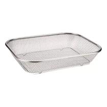 Cesta Inox Fruteira Travessa Multiuso Escorredor 29 X 21cm